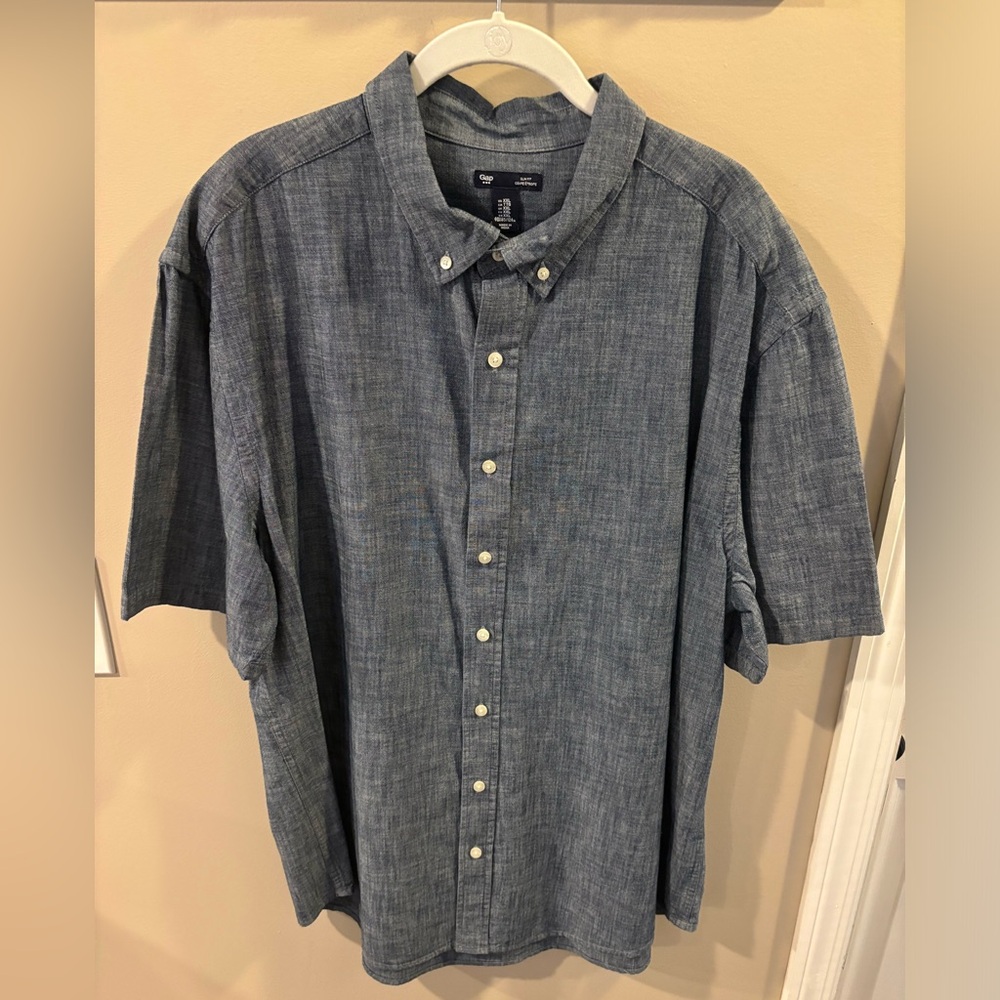 Men's Blue Button-Up Shirt